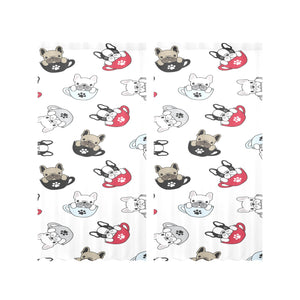 French bulldog cup paw pattern Gauze Curtain