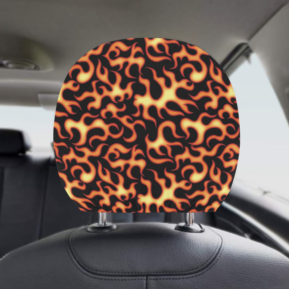 Fire flame dark pattern Car Headrest Cover