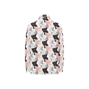 Pig Pattern Print Design 05 Women's Long Sleeve Polo Shirt