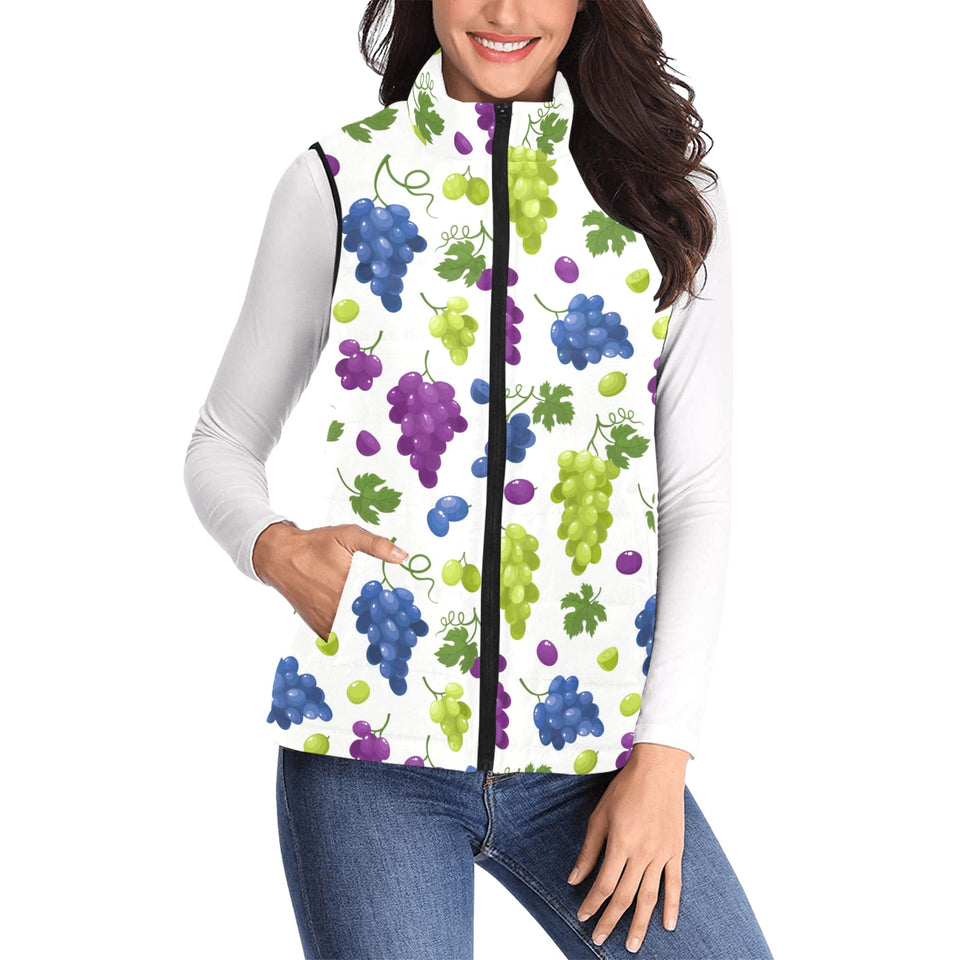 Grape pattern Women's Padded Vest