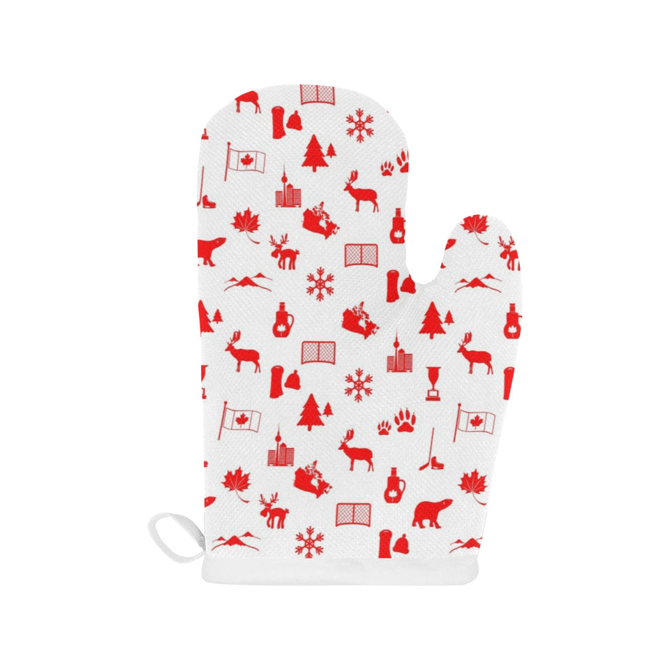 Canada Pattern Print Design 04 Heat Resistant Oven Mitts