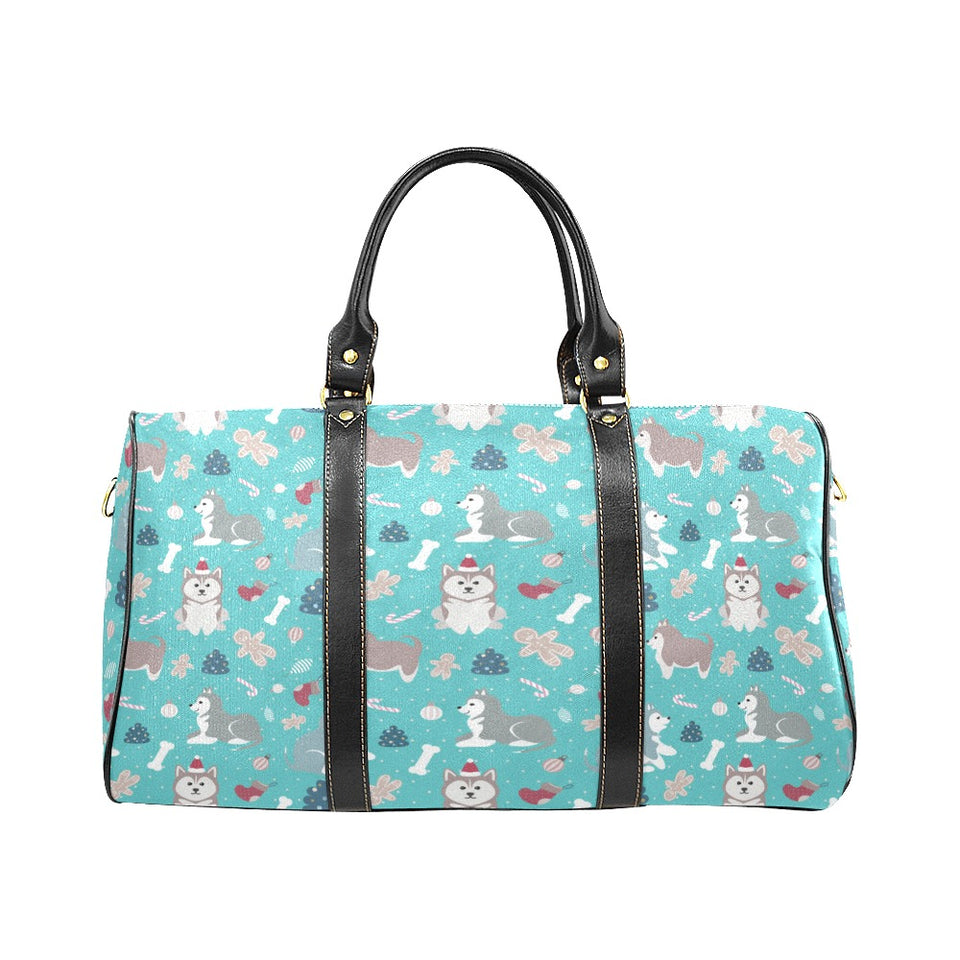 Christmas cute siberian husky puppie pattern Travel Bag