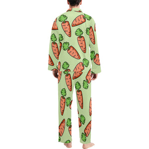 Carrot Pattern Print Design 05 Men's Long Pajama Set