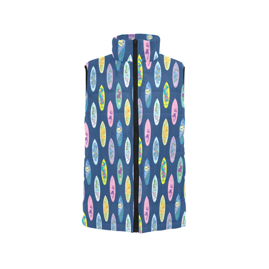 Surfboard Pattern Print Design 03 Men's Padded Vest