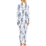 Seahorse pattern background Women's All Over Print Pajama Set