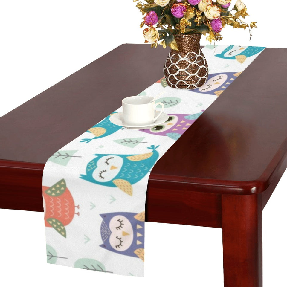 Cute owl pattern Table Runner