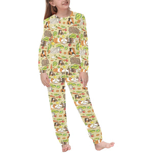 Guinea Pig Pattern Print Design 04 Kids' Boys' Girls' All Over Print Pajama Set