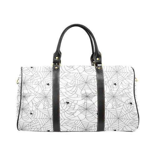 Spider web cobweb pattern white background Travel Bag