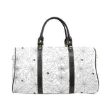 Spider web cobweb pattern white background Travel Bag