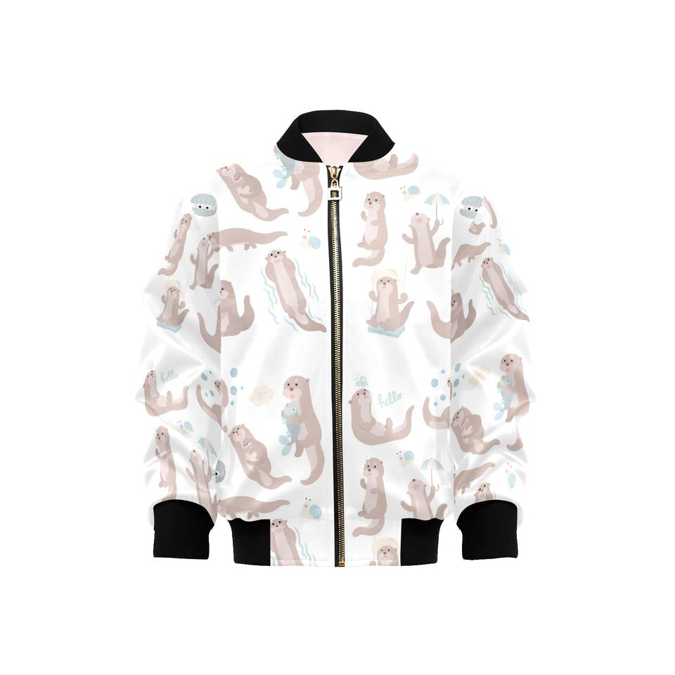 Cute sea otters pattern Kids' Boys' Girls' Bomber Jacket