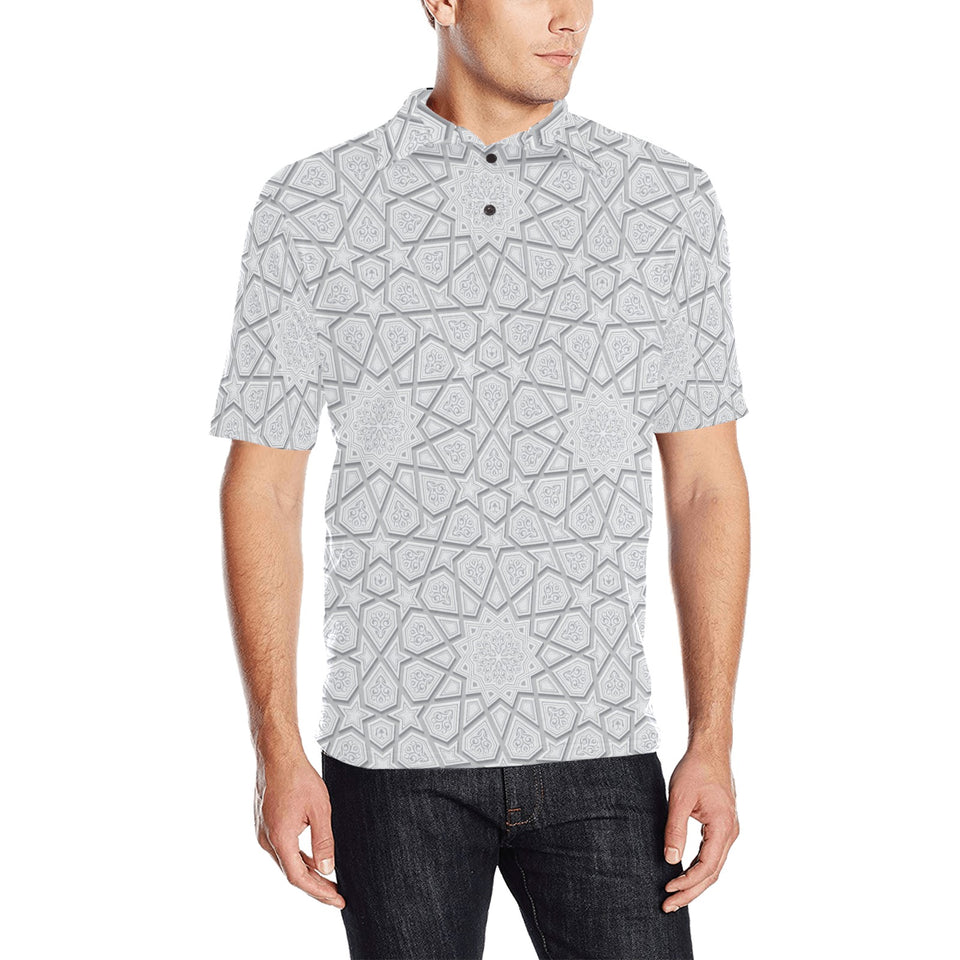 arabic star pattern Men's All Over Print Polo Shirt