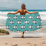 Hand drawn boston terrier dog pattern Beach Towel