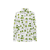 Sketch funny frog pattern Women's Long Sleeve Polo Shirt