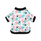 Toucan tropical flower leave pattern All Over Print Pet Dog Round Neck Fuzzy Shirt