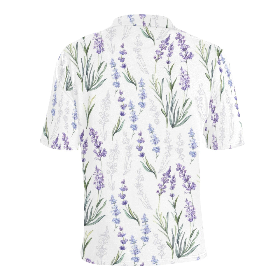 Hand painting Watercolor Lavender Men's All Over Print Polo Shirt
