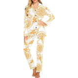 hand drawn orange fruit pattern Women's Long Pajama Set