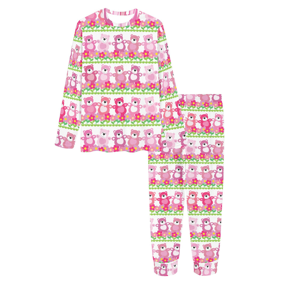 Teddy Bear Pattern Print Design 04 Women's All Over Print Pajama Set