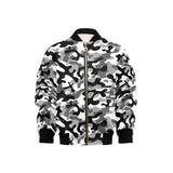 Black white camouflage pattern Kids' Boys' Girls' Bomber Jacket