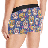 Sugar skull flower pattern Men's All Over Print Boxer Briefs Men's Underwear