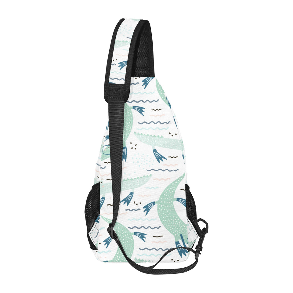 Crocodile diver pattern All Over Print Chest Bag