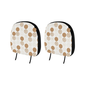 Gold Texture mushroom pattern Car Headrest Cover