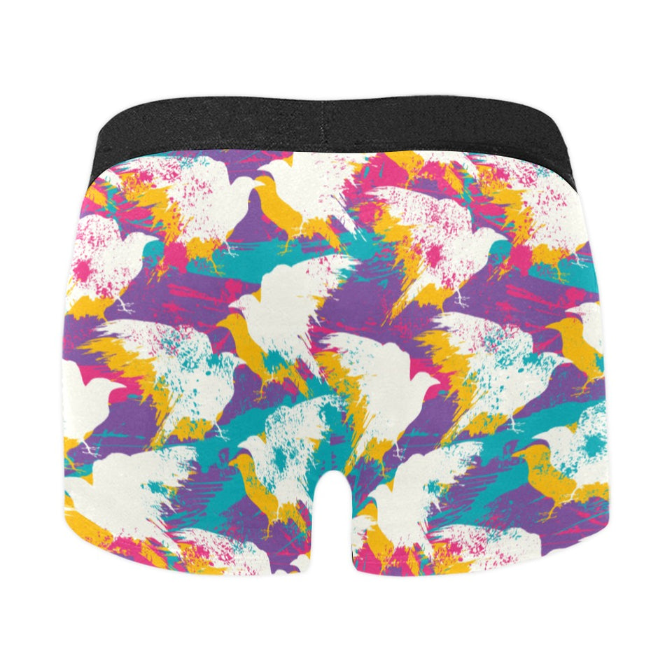 Colorful crow illustration pattern Men's All Over Print Boxer Briefs Men's Underwear