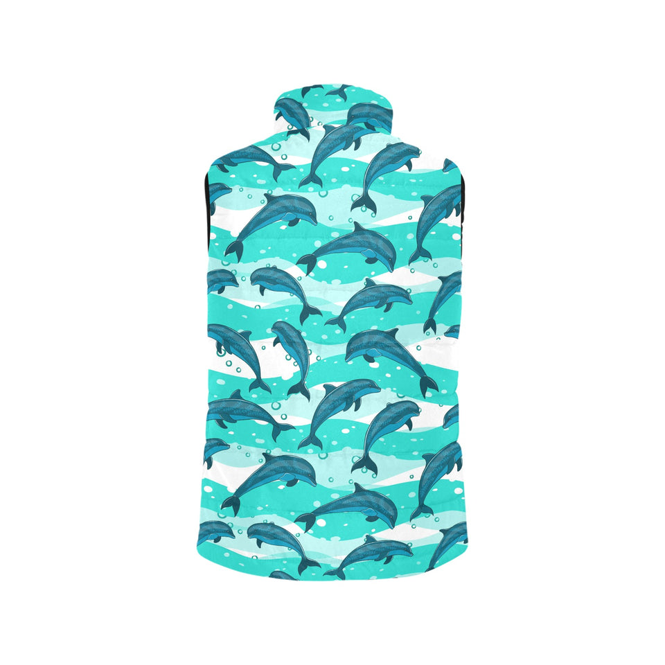 Dolphin sea pattern Women's Padded Vest