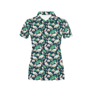 Pelican Pattern Print Design 03 Women's All Over Print Polo Shirt