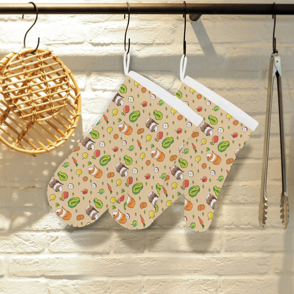 Guinea Pig Pattern Print Design 05 Heat Resistant Oven Mitts