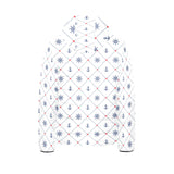 Anchor rudder nautical design pattern Kids' Boys' Girls' Padded Hooded Jacket