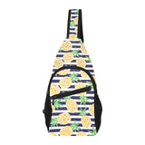 Pineapples pattern striped background All Over Print Chest Bag