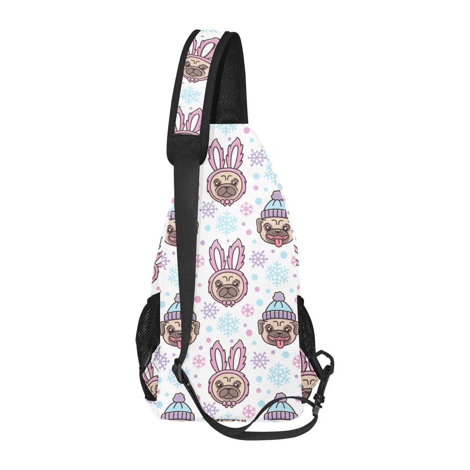 Cute pug hat rabbit costume pattern All Over Print Chest Bag