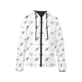 Cute helicopter star pattern Women's Padded Hooded Jacket