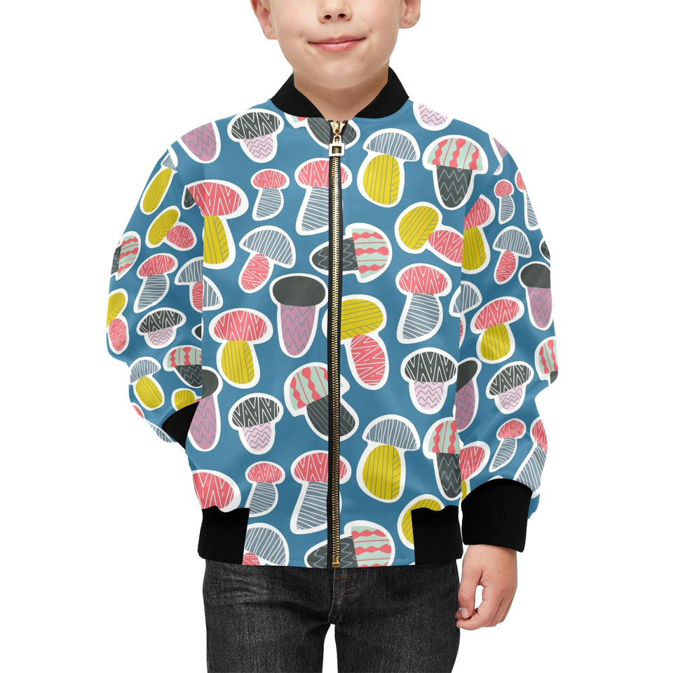Colorful mushroom design pattern Kids' Boys' Girls' Bomber Jacket