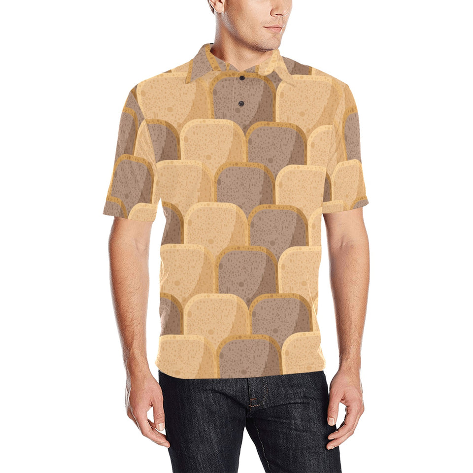 Bread Toast Pattern Print Design 04 Men's All Over Print Polo Shirt