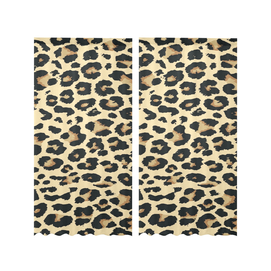 Leopard print design pattern Gauze Curtain