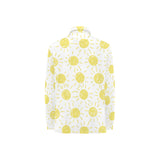 hand drawn sun pattern Women's Long Sleeve Polo Shirt