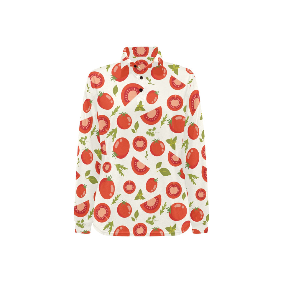 Tomato pattern Women's Long Sleeve Polo Shirt