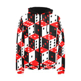 Dice Pattern Print Design 02 Men's Padded Hooded Jacket
