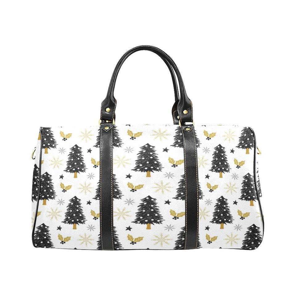 Christmas tree holly snow star pattern Travel Bag