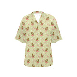 Yorkshire Terrier Pattern Print Design 01 Women's All Over Print Hawaiian Shirt