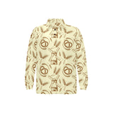 Windmill Wheat pattern Men's Long Sleeve Polo Shirt