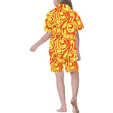 Fire flame design pattern Kids' Boys' Girls' V-Neck Short Pajama Set