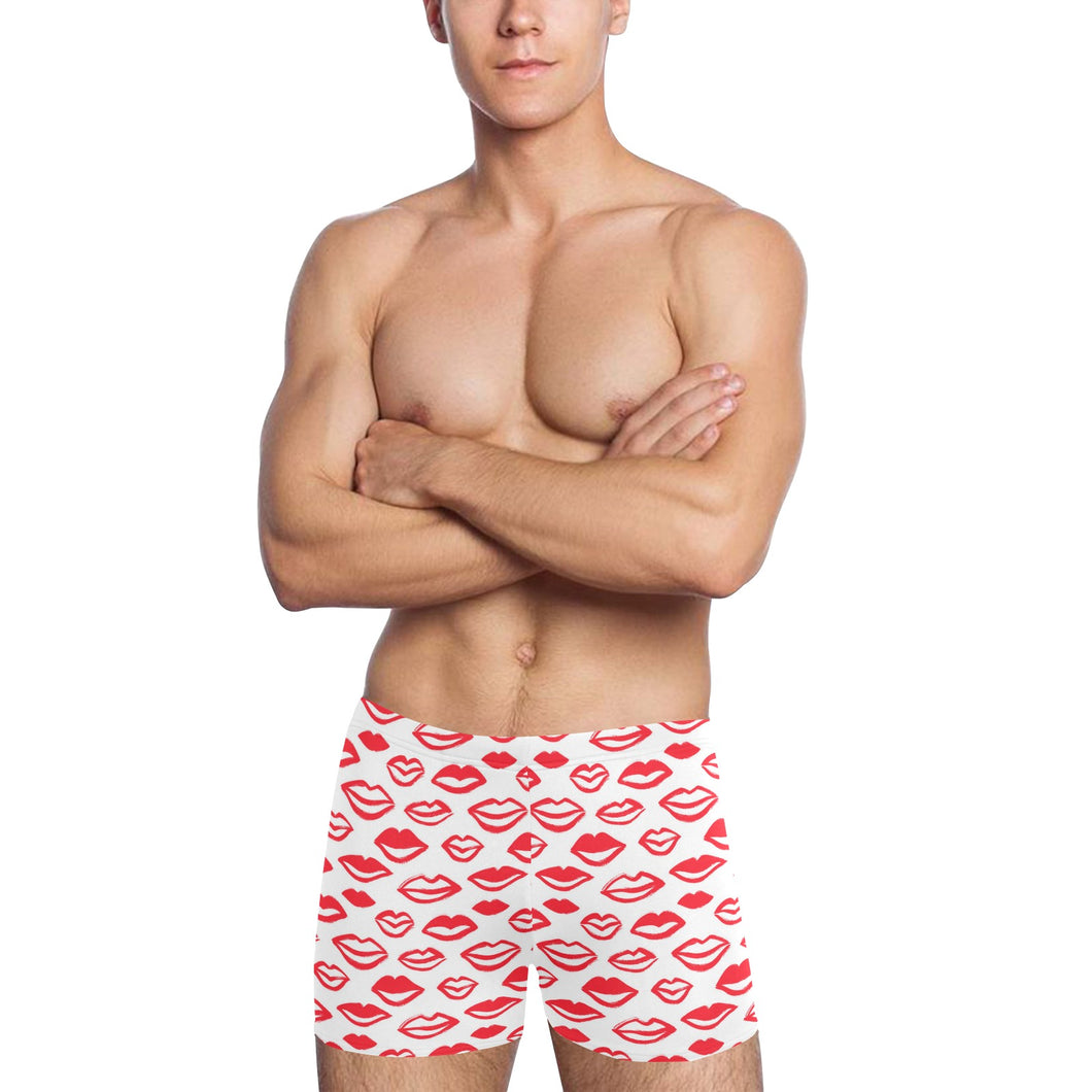 Lips Pattern Print Design 05 Men's Swimming Trunks