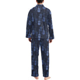 Blue Theme guitar pattern Men's Long Pajama Set