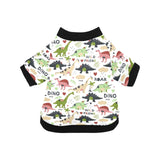Cute dinosaurs pattern All Over Print Pet Dog Round Neck Fuzzy Shirt