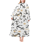 Anchors Rudders pattern Blanket Robe with Sleeves