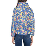 Popcorn Pattern Print Design 01 Women's Padded Hooded Jacket