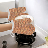 Brick Printed Pattern Print Design 04 Heat Resistant Oven Mitts