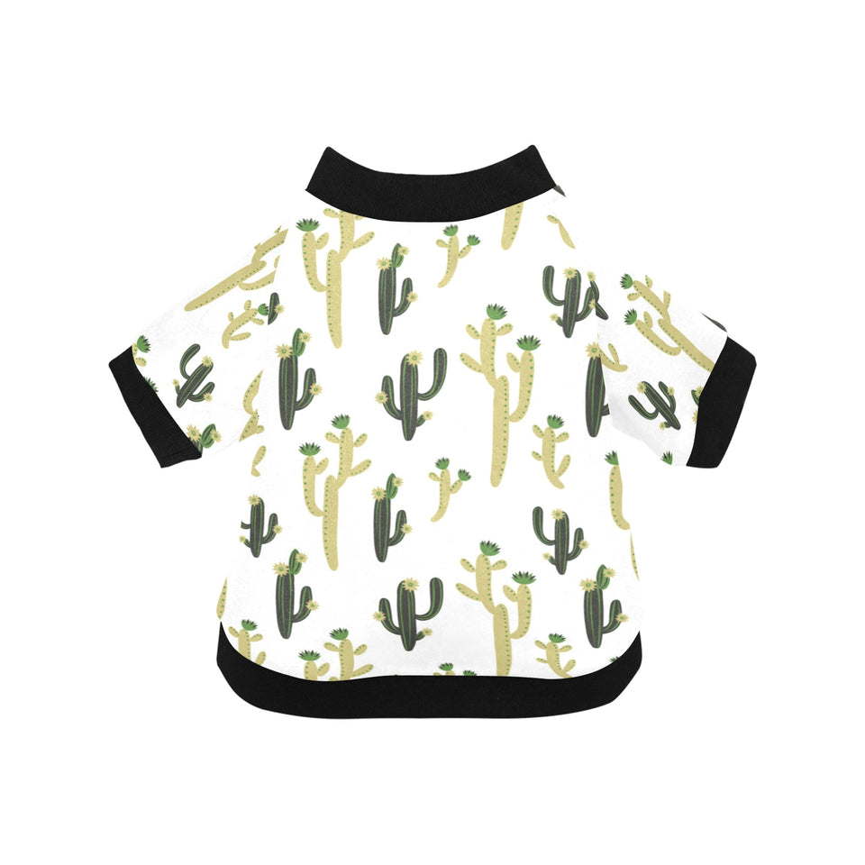 Cute cactus pattern All Over Print Pet Dog Round Neck Fuzzy Shirt